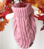 Chunky Cable Dog Jumper - Pink
