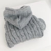 Cable Knitted Dog Hoodie - Grey
