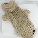 Cable Knitted Dog Hoodie - Cream