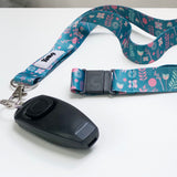 Lanyard with Dog Training Clicker/Whistle - Teal Meadow